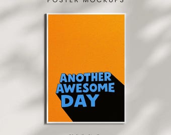 Orange & Blue Typography Poster: Modern Minimalist Print (Digital Download)