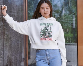 Funny Raccoon Christmas Clipart | Sorta Merry Sorta Feral, Holiday Animal PNG (Digital Download)