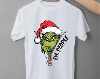 Grumpy Green Creature Christmas T-Shirt Design – Funny Graphic (Digital Download)