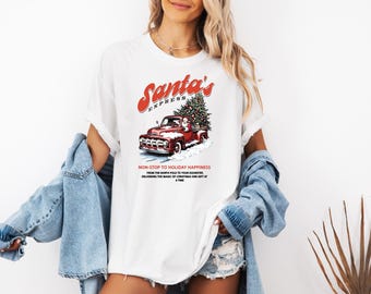 Retro Santa Truck Christmas T-Shirt Design (Digital Download)