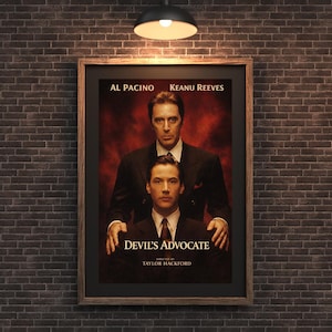 Devil’s Advocate Alternative Movie Poster | Minimal Film Art Print | Al Pacino Keanu Reeves Wall Art