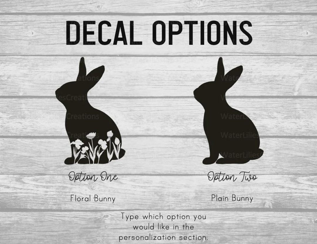Bunny Vinyl Decal, Floral Rabbit Sticker, Car Window Decal - Etsy