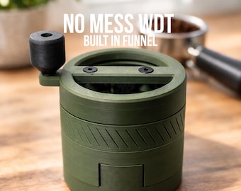 Espresso WDT Tool with Built-In Funnel – 54mm Coffee Distribution Tool – Spirographic Espresso Prep Tool – Fits Breville Portafilter