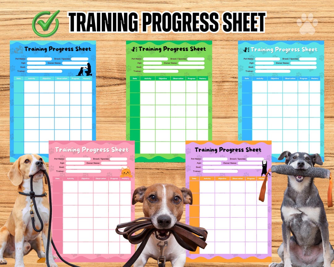 Training Progress Sheet | Printable Dog Training Log | PDF + PNG ...