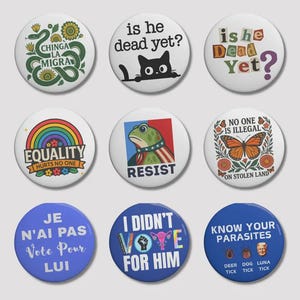 Political Protest Pin Button, Funny Meme Cat Frog Resist Equality LGBTQ Anti Trump Activist Pin, No One Is Illegal Badge, Custom pin Button