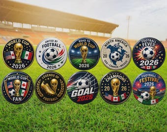 Knoppenset WK 2026 VS Canada Mexico | Collectie voetbalfanbadges | Voetbalfestivalkampioen souvenirspelden