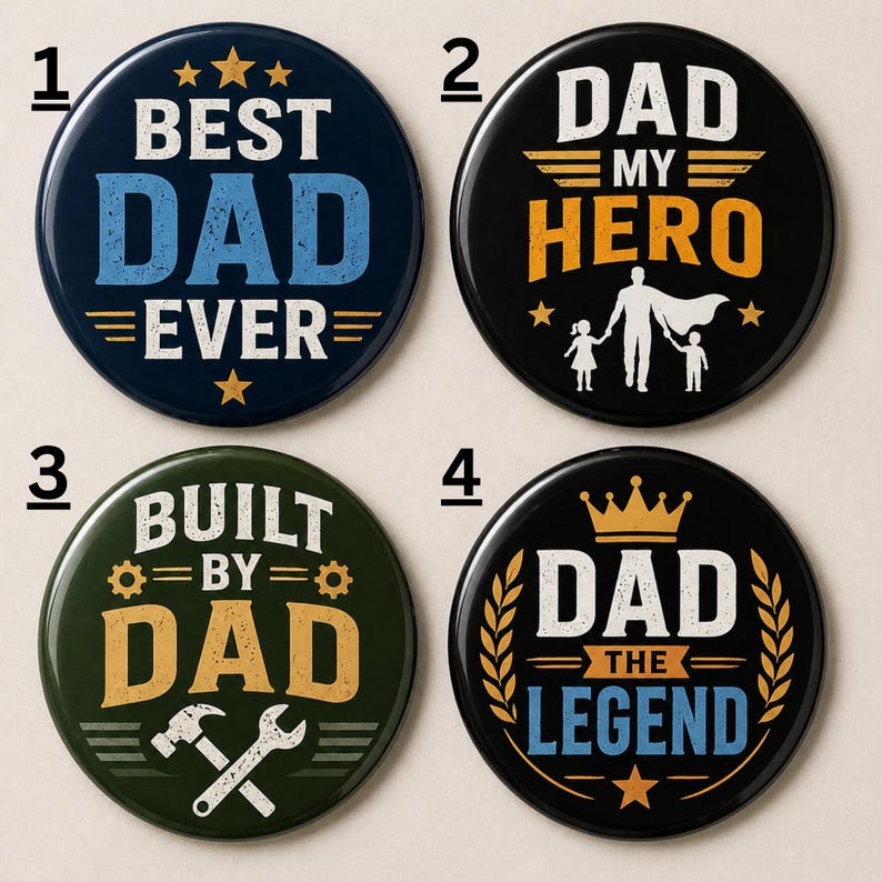 Best Dad Ever Pin Button, Gift for Father, Fathers Day Present, Cool ...