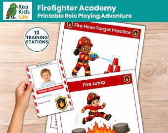Firefighter Academy Printable | Dramatic Play Activity, Fire Truck Party Game (Digital Download)