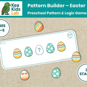 Printable Easter Pattern Matching Game for Preschool Ages 3–5 | Pattern Builder