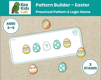 Printable Easter Pattern Matching Game for Preschool Ages 3–5 | Pattern Builder