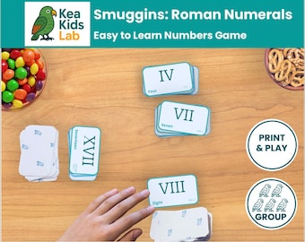 Printable Roman Numeral Card Game Ages 7–10 | Math Sequencing Activity | Smuggins Roman Numerals