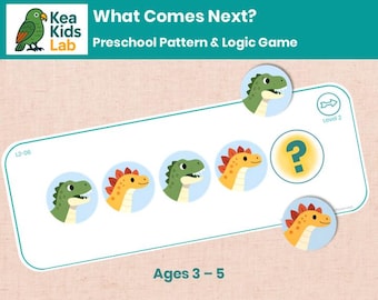 Printable Dinosaur Pattern Matching Game for Preschool Ages 3–5 | Pattern Builder