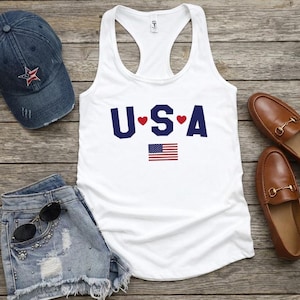 American Flag Tank Top - Etsy