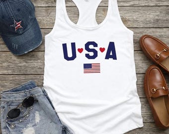 USA Flag Tank Top, USA Tank, 4th of July Tank, Patriotic Tank Top, American Flag Tank, USA Top Gift, Red White Blue Tank