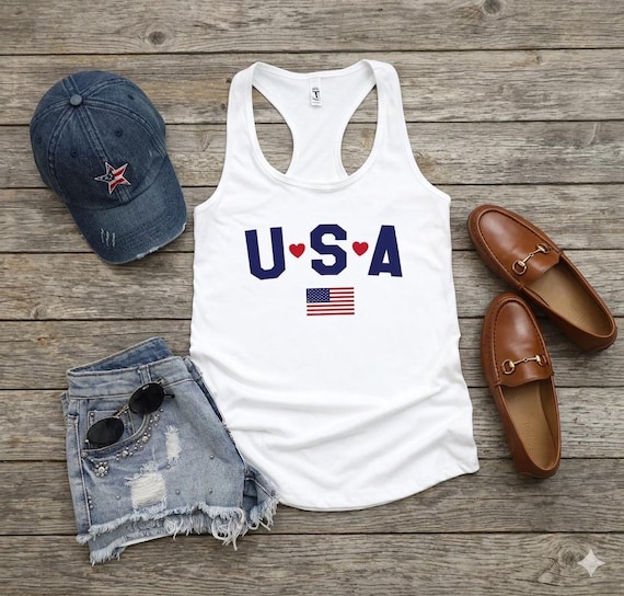 USA Flag Tank Top, USA Tank, 4th of July Tank, Patriotic Tank Top, American Flag Tank, USA Top Gift, Red White Blue Tank