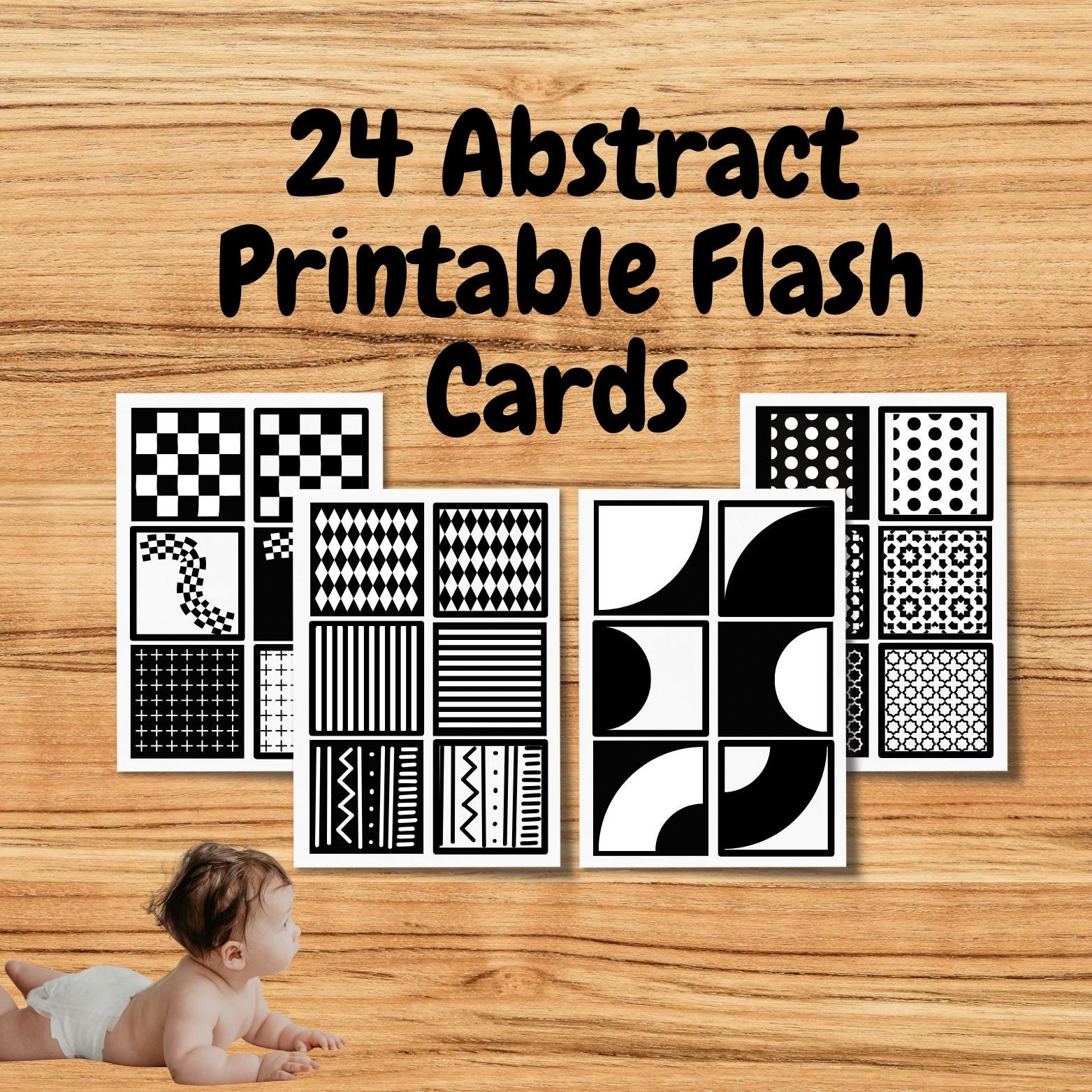 High Contrast Flash Cards | Black and White Baby Sensory Visual
