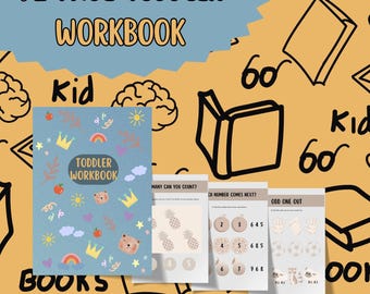 Toddler Learning Workbook Printable | Educational Activities for Kids | Alphabet, Numbers, Shapes & Colours | Early Learning