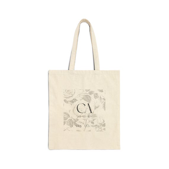 Natural Canvas Tote Bag | Casa Amore Lightweight Floral Chic Shopping Bag | Casa 003