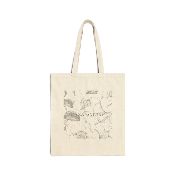 Natural Canvas Tote Bag | Casa Amore Lightweight Floral Chic Shopping Bag | Casa 002