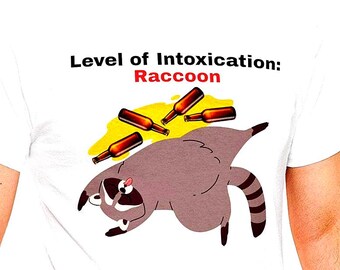 Funny Raccoon Shirt Party Outfit Conversation Starter Humor Tshirt Drunk Comedy Design Graphic Tee Game Night Drinking Wildlife