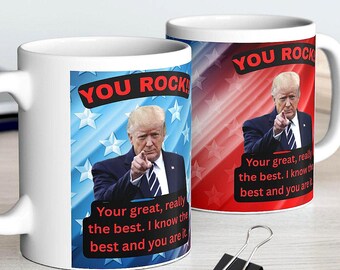 Trump Funny Mug Novelty Cup Coffee Ceramic Cup Microwave Safe Dishwasher Political Gift Idea Conservative Present Election Humor 2 Sizes