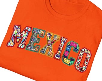 Mexico Tshirt Design Colorful Pattern Ethnic Style Mexican Pride Travel Souvenir Vacation Outfit Summer Clothing Festival Wear Mexico Shirt