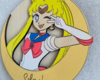 Decoración de pared de madera de Sailor Moon