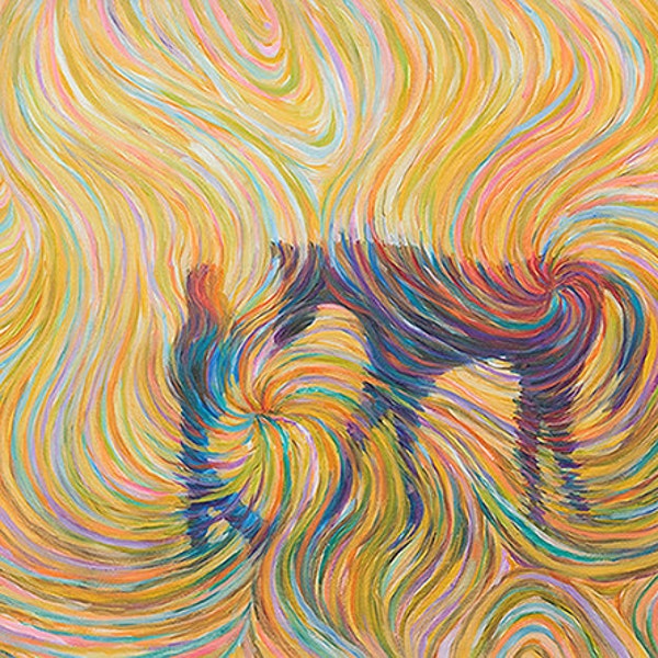 Just Us Horse Energy Painting - A Girl And Her Horse - Print