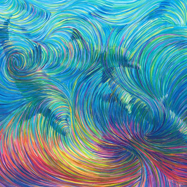 Dolphin Healing Energy Painting - Giclee Print