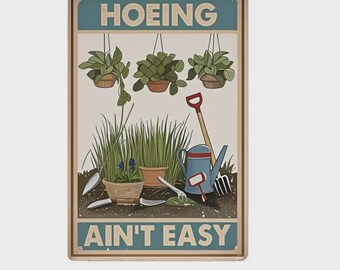 Funny Garden Sign – Humorous Decorative Metal Sign for Plant Lovers, Durable, Suitable for Yards, Balconies, Kitchens, Cafes,Farms – 8x12 In