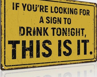 Bar Accessories for Home Bar Decor, Funny Wall Decor Vintage Bar Sign for Man Cave Decor - 8 x 12 Inch Metal Retro