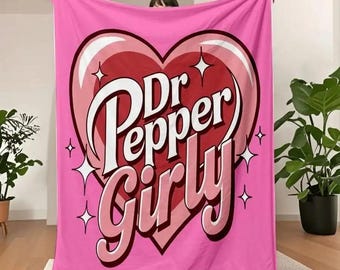 Dr. Pepper Soft Flannel Throw Blanket - Cozy Warm for Couch Bed Office Travel - Perfect Gift for Christmas Mother's Day Holiday Parties