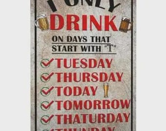 Funny Bar Signs Man Cave Decor Metal Signs Bar Decor Accessories For Home Bar Wall Bar 8X12 Inches