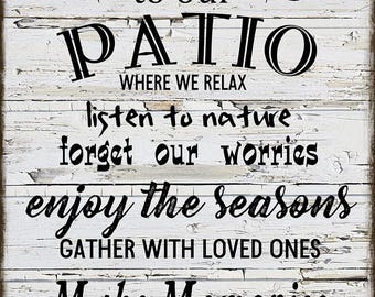 Welcome To Our Patio Tin Sign Funny Deck Patio Porch Wall Decor Vintage Retro Farmhouse Home Metal Signs 8x12 Inch