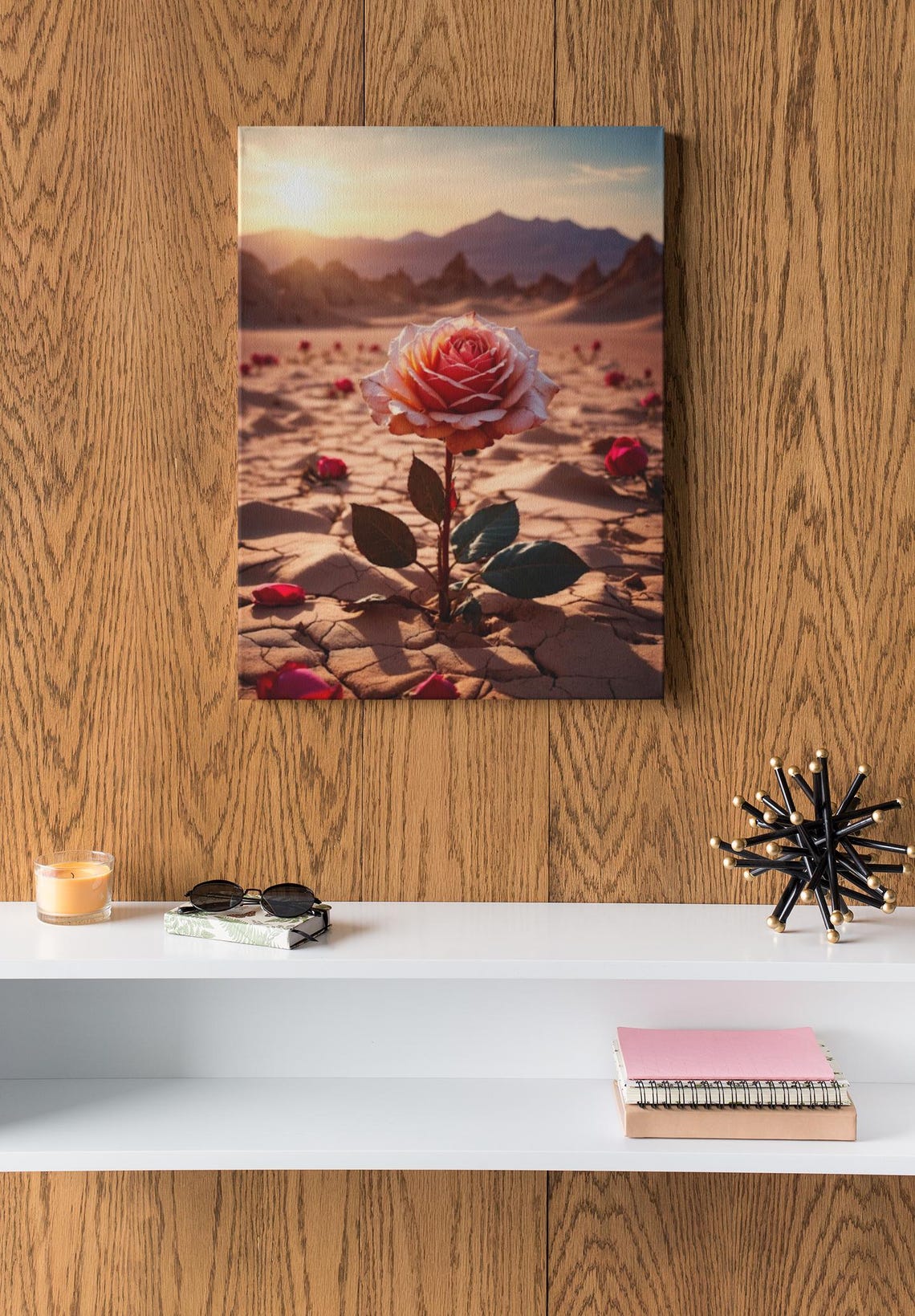 Desert Rose Art Print | Warm Tones Floral Wall Art (digital Download ...