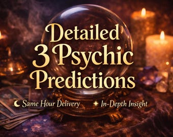 3 previsioni psichiche dettagliate, lettura psichica accurata, consegna in un'ora, approfondimento energetico