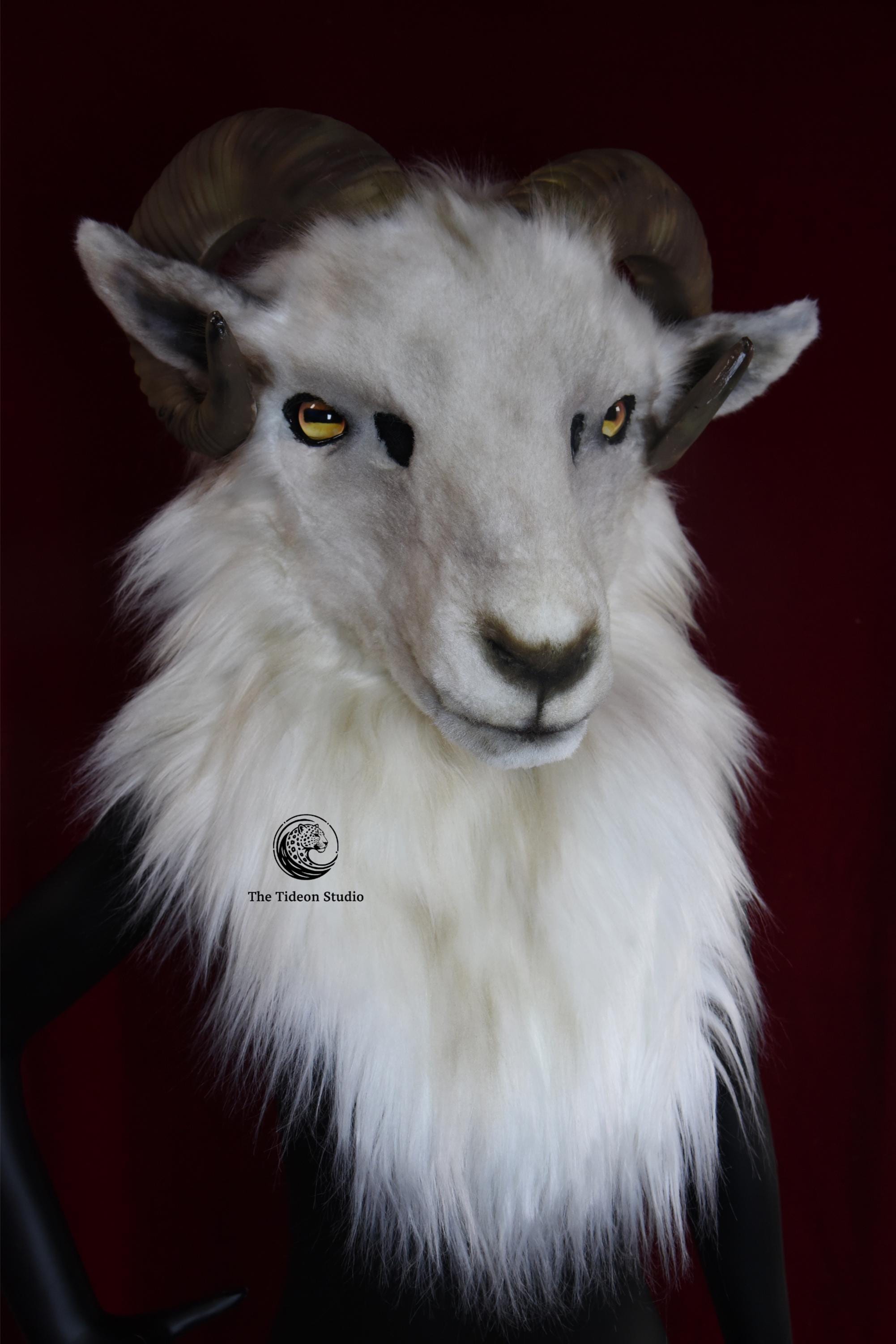 Goat Robe Premade Goat Headpiece, Handmade Animal Cosplay Fursuit Mask, Costume ...