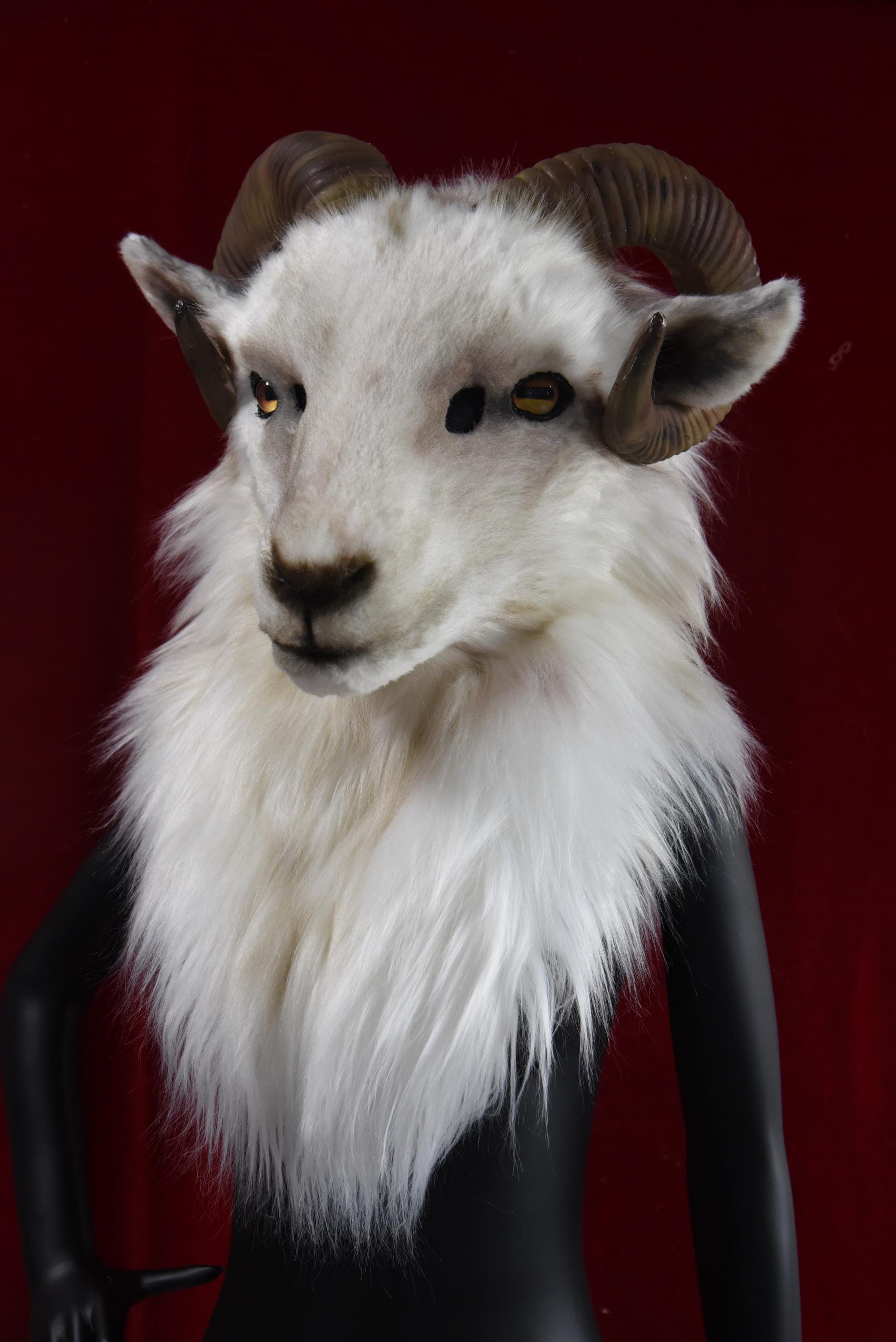 Premade Goat Headpiece, Handmade Animal Cosplay Fursuit Mask, Costume ...