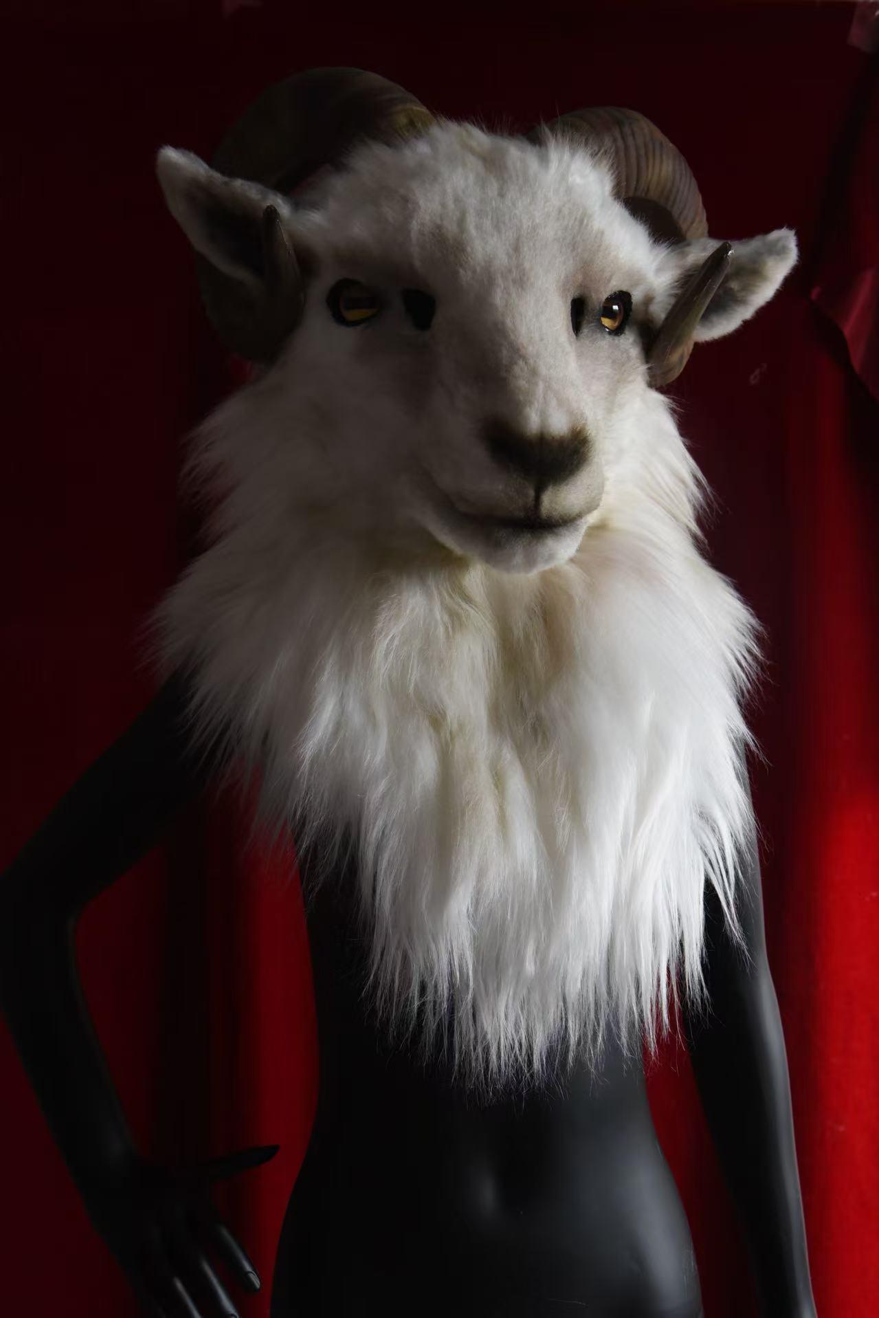 Premade Goat Headpiece, Handmade Animal Cosplay Fursuit Mask, Costume ...
