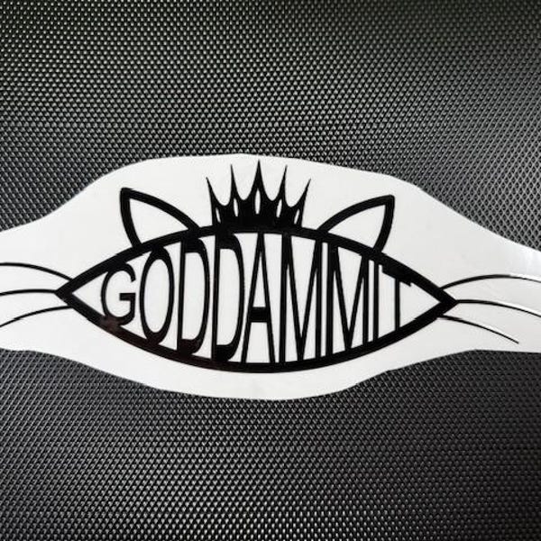 Carl Princess Donut "Goddammit Deity Fish" UV Aufkleber - Schwarz oder Weiß - Original Kunstwerk inspiriert von den Matt Dinniman Büchern."