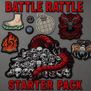 Dungeon Crawler Carl Battle Rattle Starter Pack| 8-Patch Set | Dungeon Crawler Carl Original Fan Art! | Scavenger’s Daughter