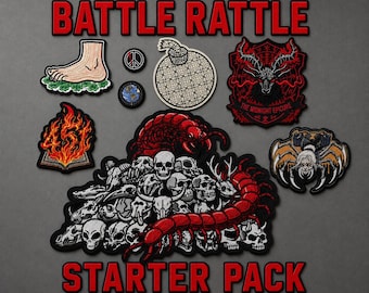 Dungeon Crawler Carl Battle Rattle Starter Pack| 8-Patch Set | Dungeon Crawler Carl Original Fan Art! | Scavenger’s Daughter