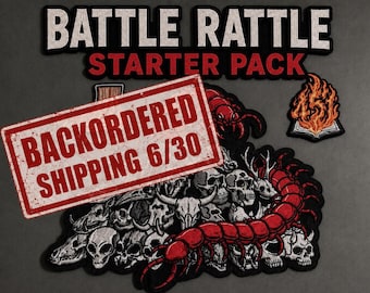Pack de inicio de Dungeon Crawler Carl Battle Rattle / Set de 5 parches / ¡Arte original de fans de Dungeon Crawler Carl!