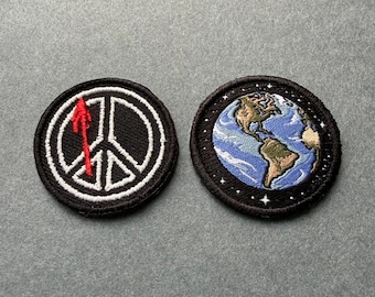 Peace and Earth Upgrade Patches – Dungeon Crawler Carl 2-Patch Set | Dungeon Crawler Carl Original Fan Art! | BOOK ACCURATE SIZE!