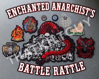 The Enchanted Anarchist's Battle Rattle | Full 9-Patch Set! | Dungeon Crawler Carl Original Fan Art! | DCC Inspired Vest Patch Collection