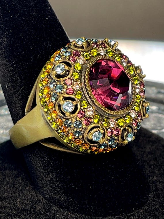 Heidi Daus Dome Statement Ring – Amethyst Purple … - image 1