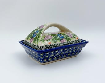 Butter Dish Deep: UNIKAT Floral Garden