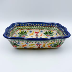 8” Rectangular Fala Baker.  Handmade in Poland.  UNIKAT Candyland