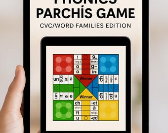フォニックスボードゲーム（印刷可能）｜CVC単語ファミリーリテラシー（PDFパターン）