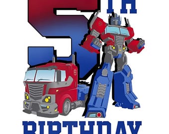It's My 5th Birthday, Birthday Theme Party, Truck Birthday Theme, Birthday Boy Design, PNG Sublimation, Instant Download, Digital PNG File